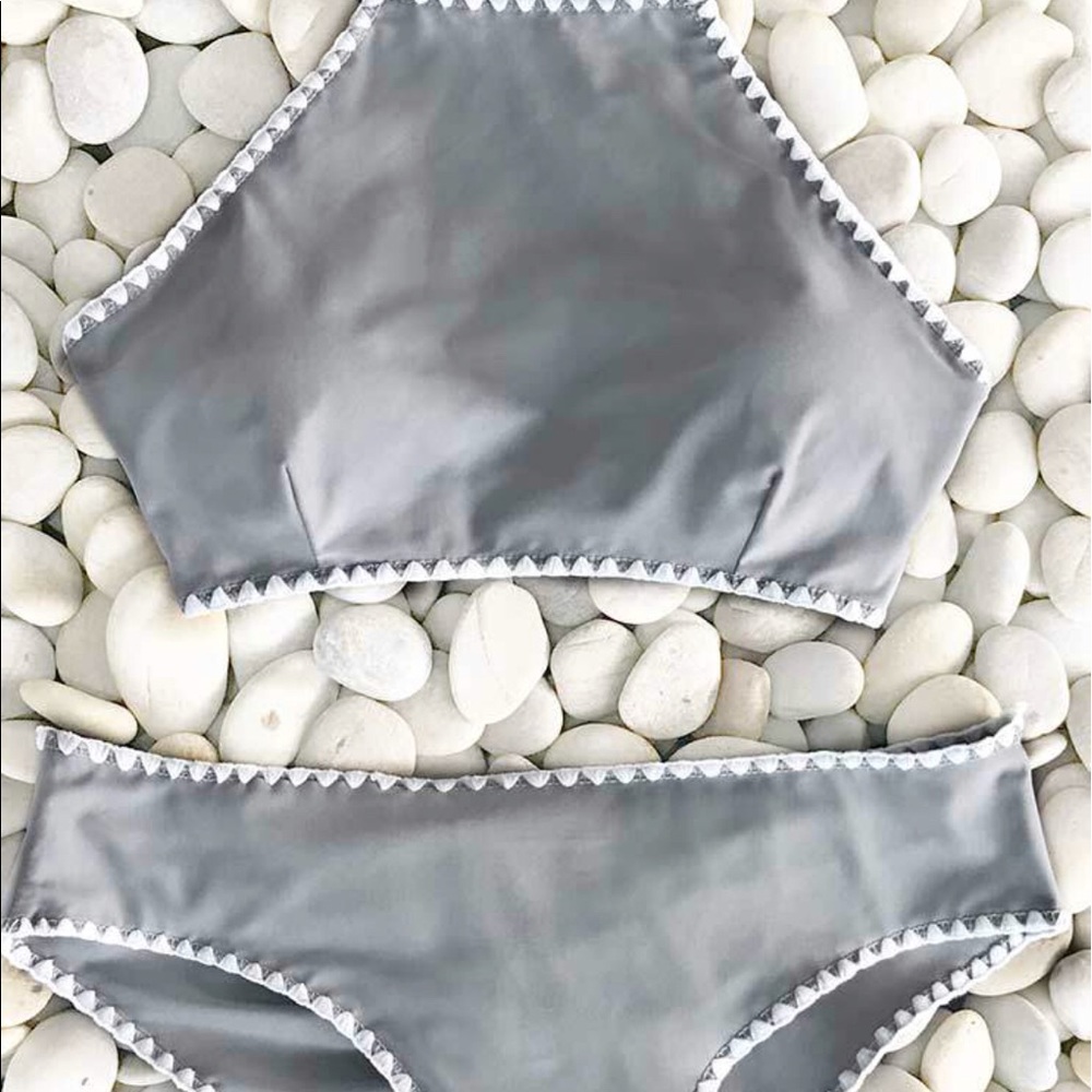 Cupshe Gray NWT Beachside cross bikini bottoms